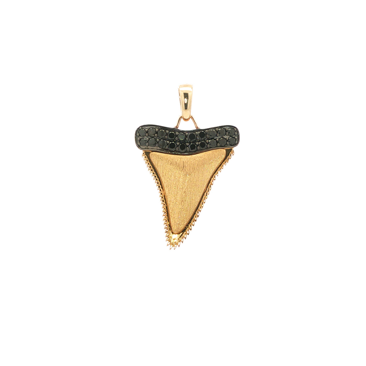 14kt Yellow Gold 0.55 ctw Black Diamond Shark Tooth Pendant