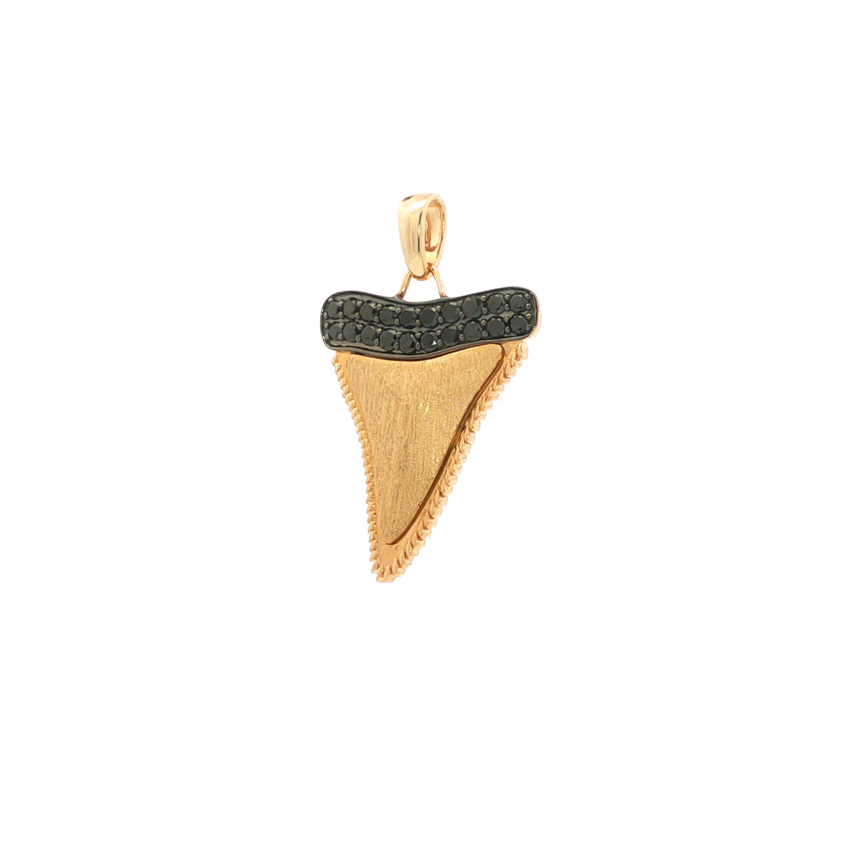 14kt Yellow Gold 0.55 ctw Black Diamond Shark Tooth Pendant