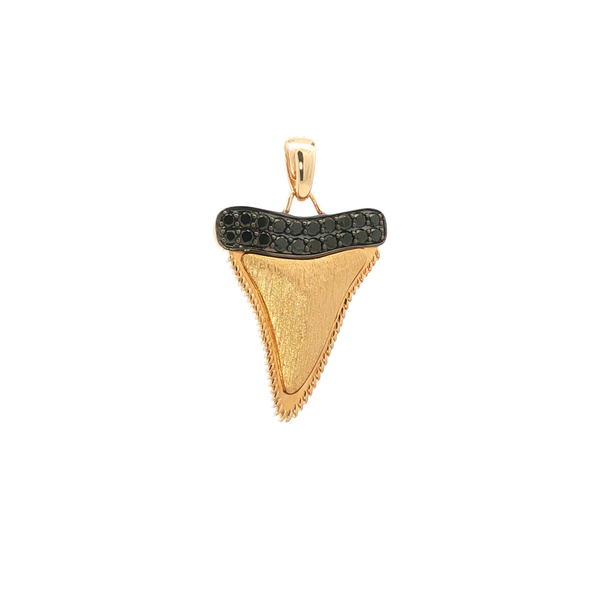 14kt Yellow Gold 0.55 ctw Black Diamond Shark Tooth Pendant