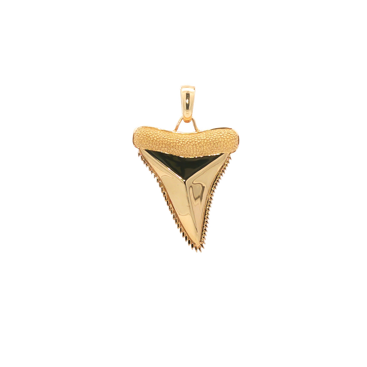 14kt Yellow Gold 0.55 ctw Black Diamond Shark Tooth Pendant