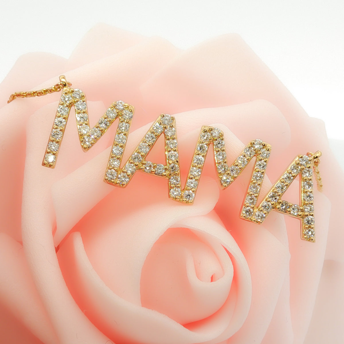 14kt Yellow Gold .93 ctw Diamond "MAMA" Necklace