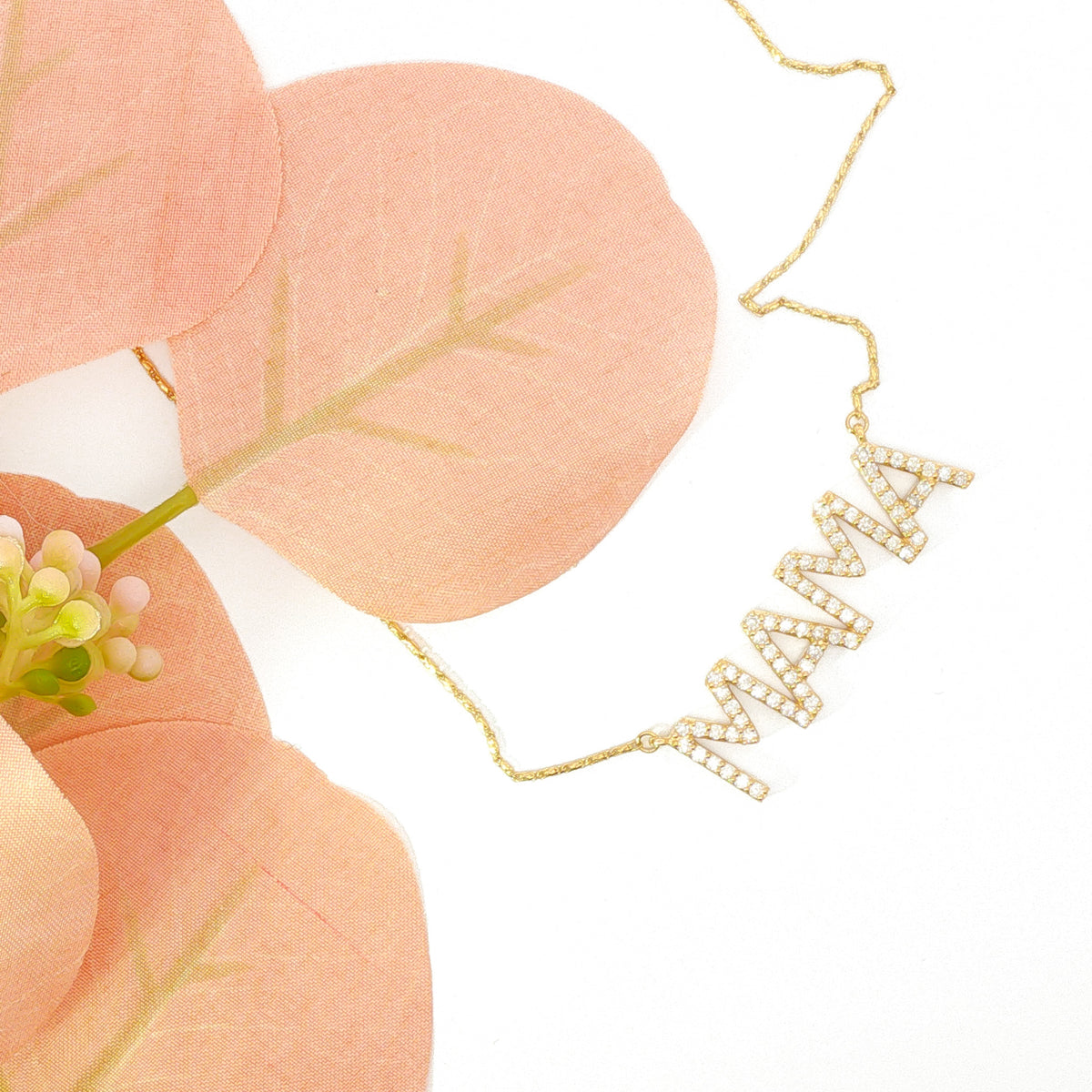 14kt Yellow Gold .93 ctw Diamond "MAMA" Necklace