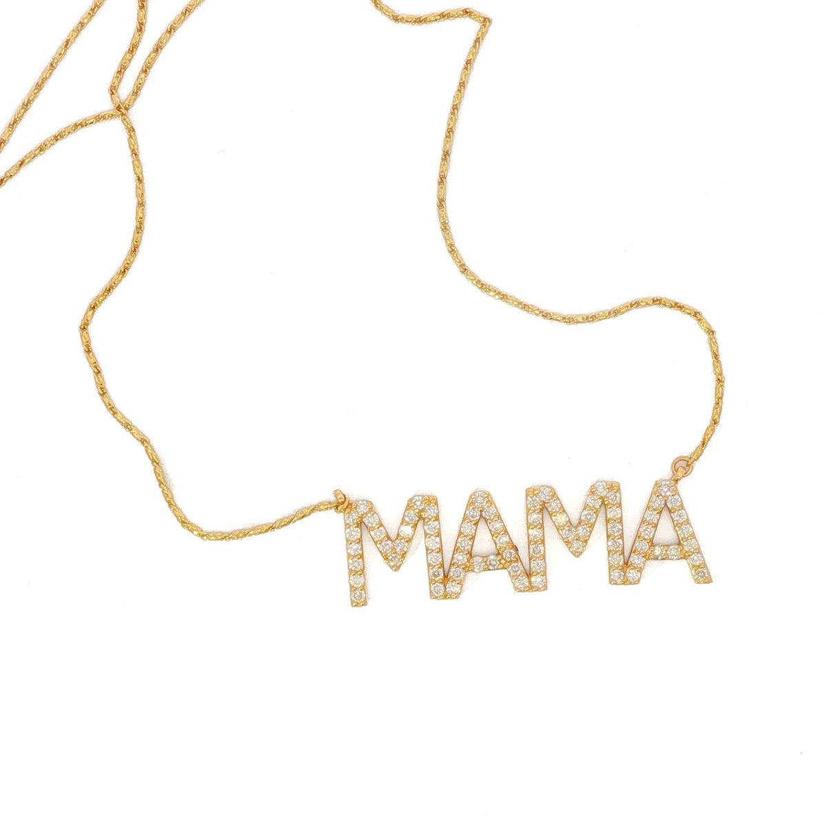 14kt Yellow Gold .93 ctw Diamond "MAMA" Necklace
