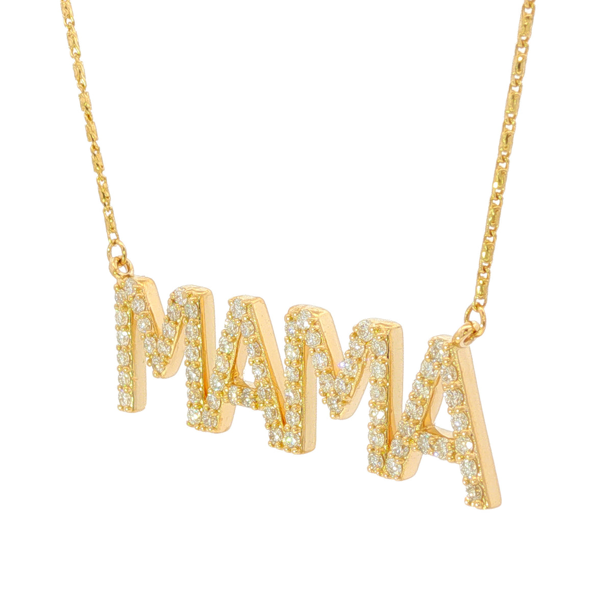 14kt Yellow Gold .93 ctw Diamond "MAMA" Necklace