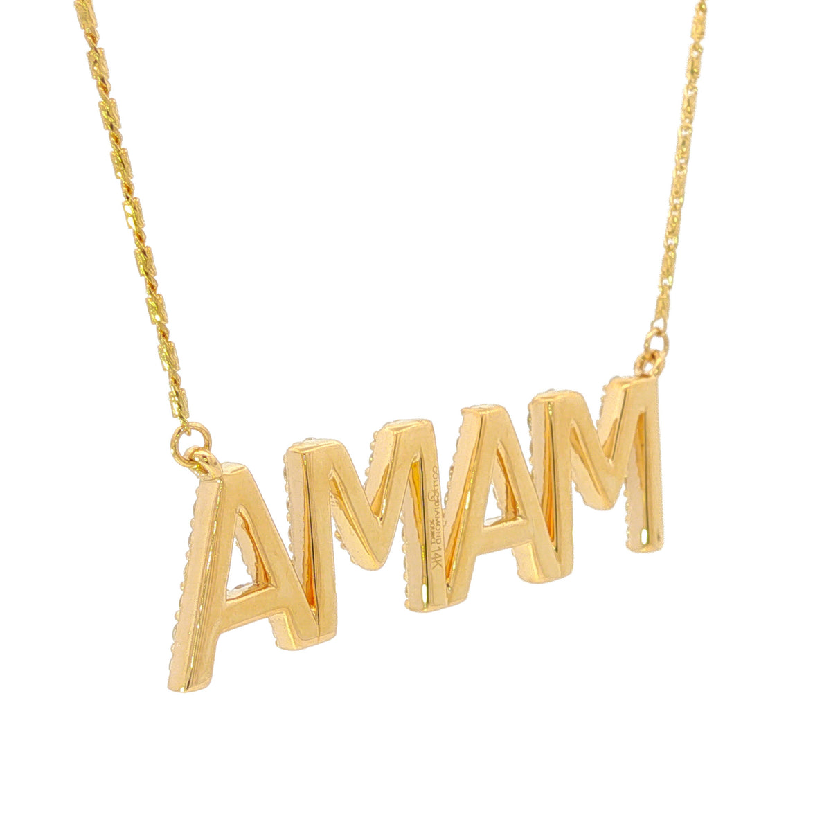 14kt Yellow Gold .93 ctw Diamond "MAMA" Necklace