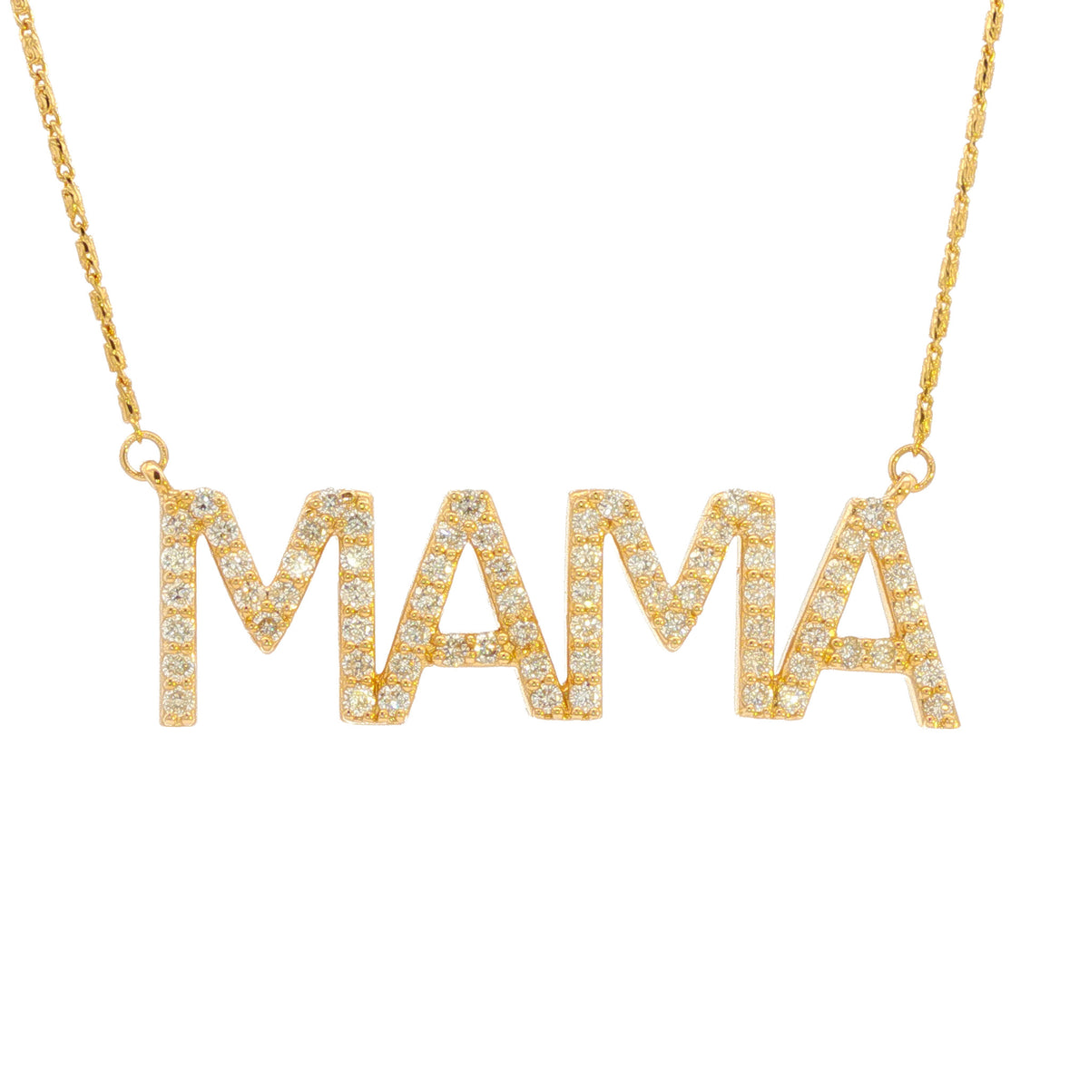 14kt Yellow Gold .93 ctw Diamond "MAMA" Necklace