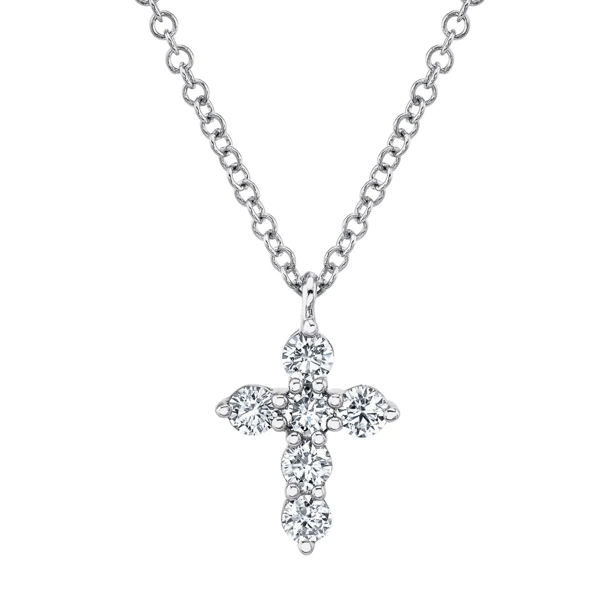 14kt Gold .25 ctw Diamond Cross Necklace White,Gold