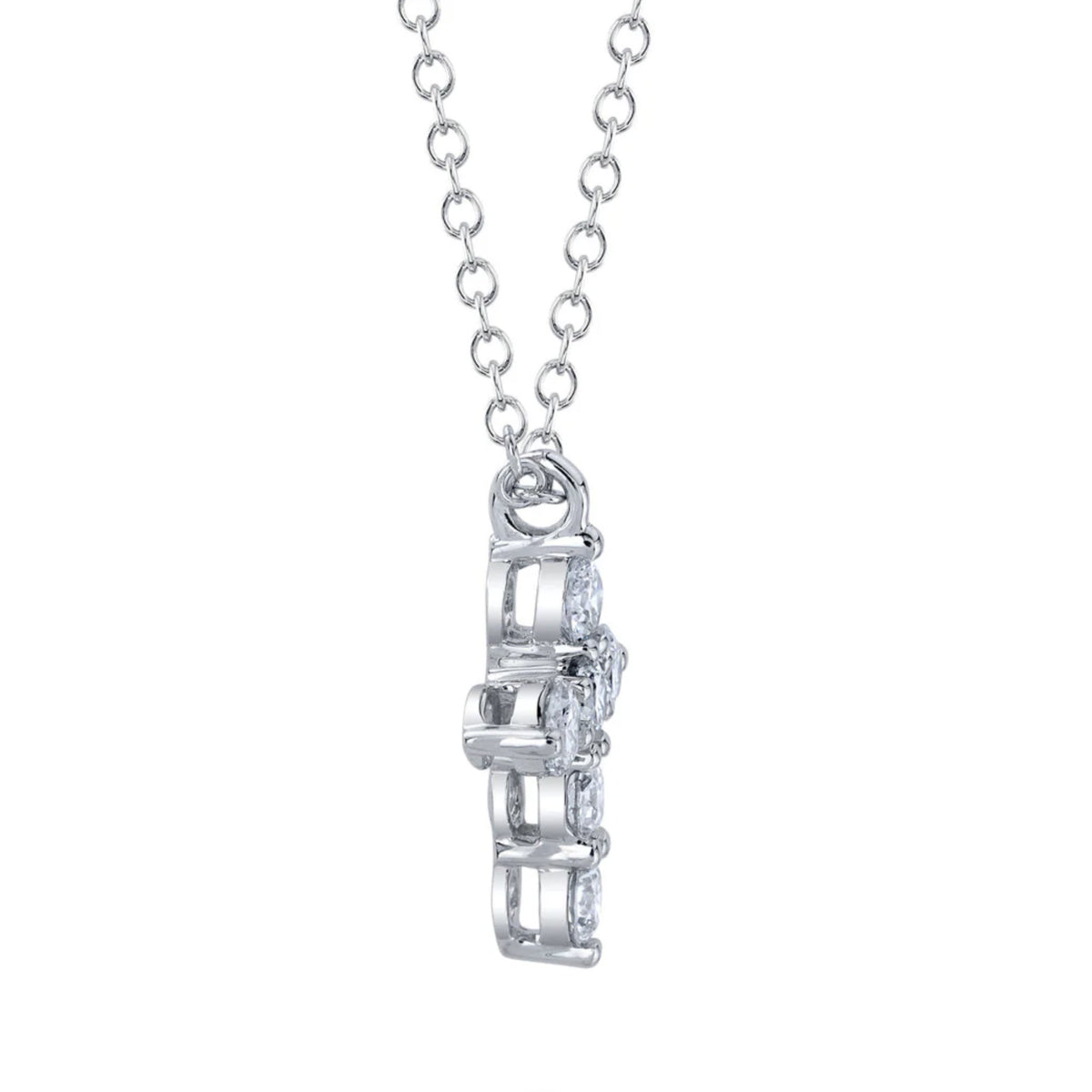 14kt Gold .50 ctw Diamond Cross Necklace White,Gold