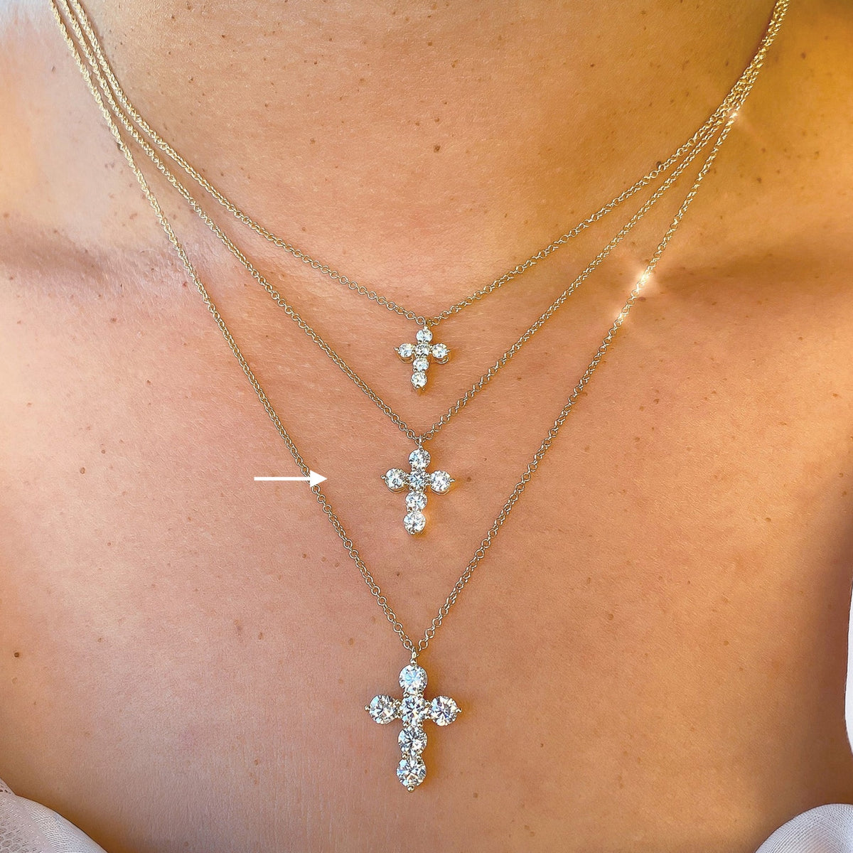 14kt Gold .25 ctw Diamond Cross Necklace White,Gold