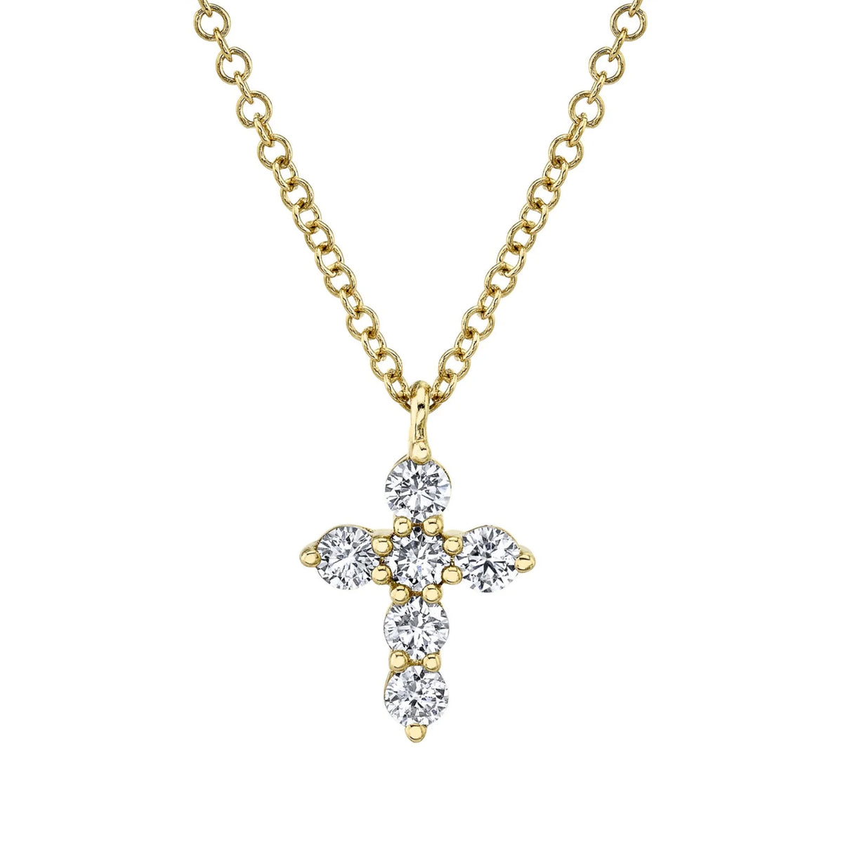 14kt Gold .50 ctw Diamond Cross Necklace Gold
