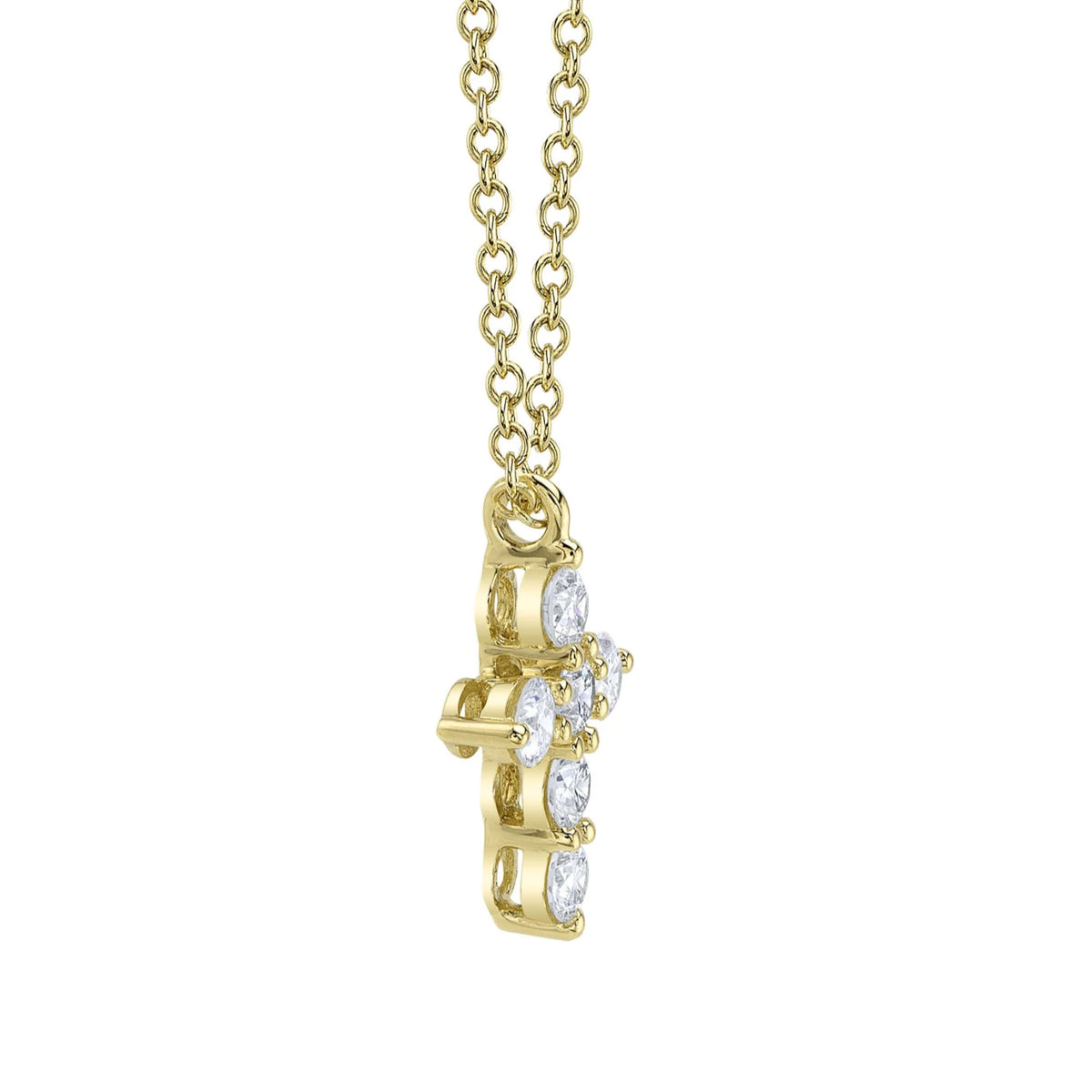 14kt Gold .25 ctw Diamond Cross Necklace White,Gold