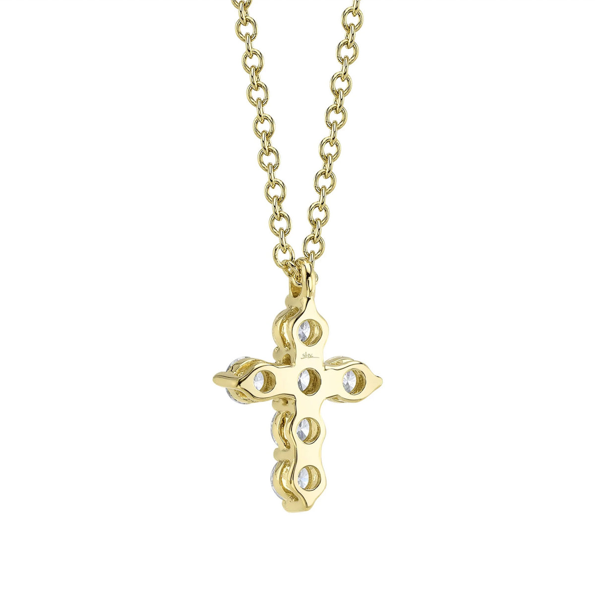 14kt Gold .25 ctw Diamond Cross Necklace White,Gold