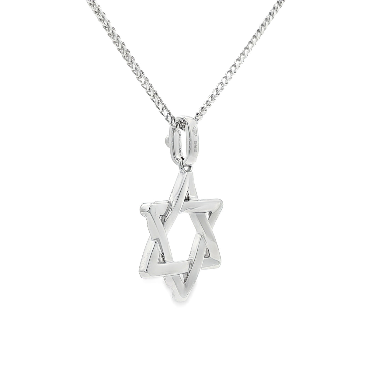 Medoro 14kt White Gold 0.17 ctw Pavé Diamond Star of David Pendant