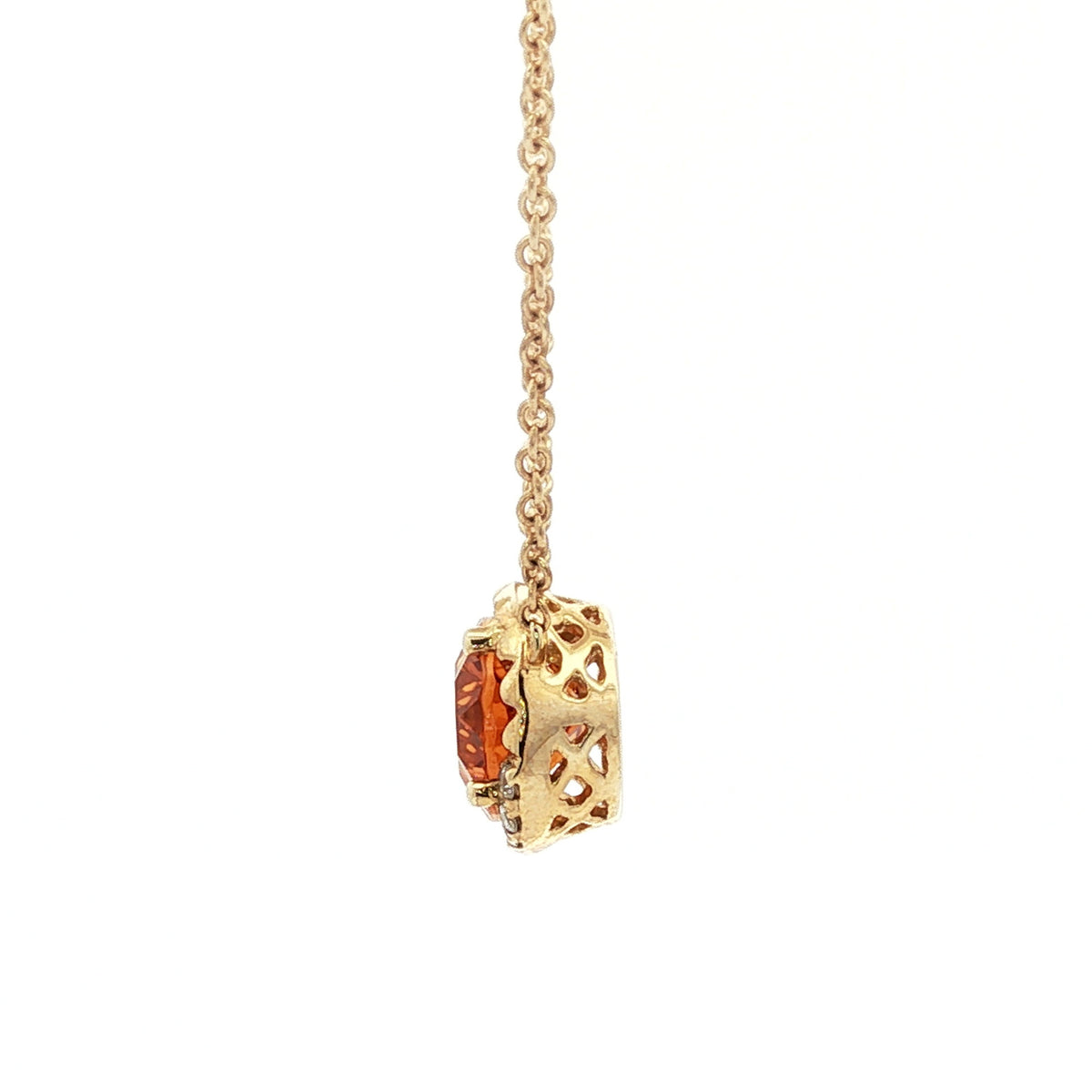 Emilique 14kt Yellow Gold & 1.70 ct Oval Citrine with Diamond Accent Necklace