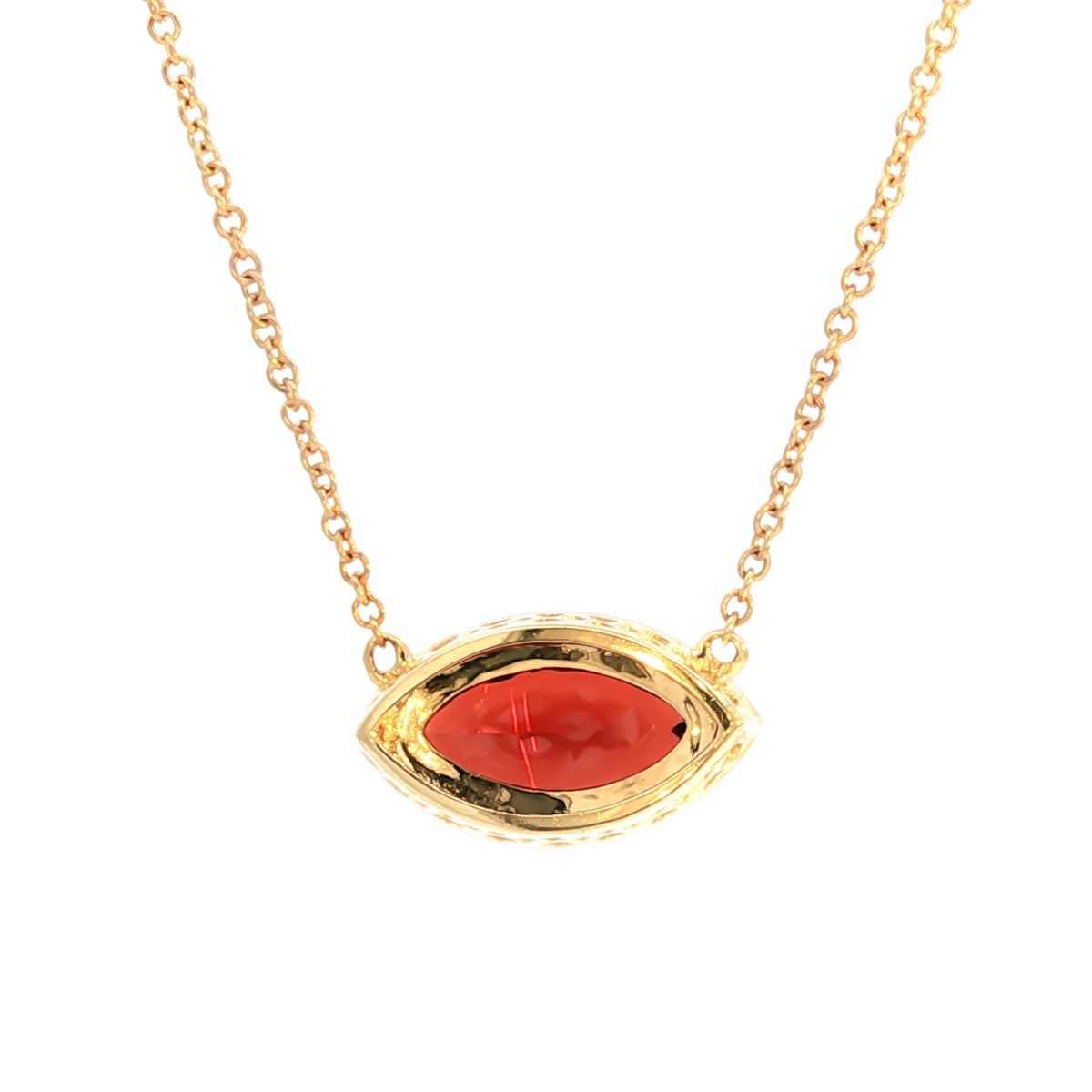 Emilique 14kt Yellow Gold 2.27 ct Marquise Garnet and Diamond Accent Necklace