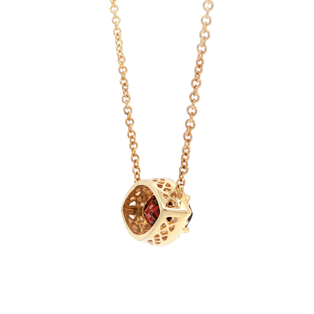 Emilique 14kt Yellow Gold 2.27 ct Marquise Garnet and Diamond Accent Necklace