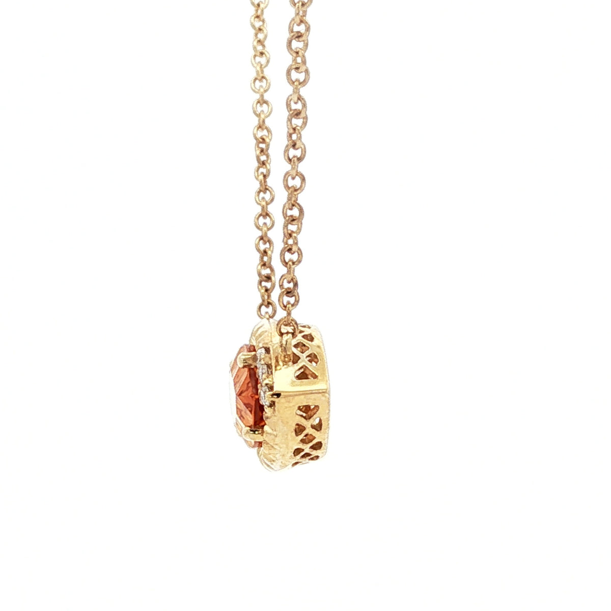 Emilique 14kt Yellow Gold & 1.43 ct Marquise Citrine with Diamond Accent Necklace