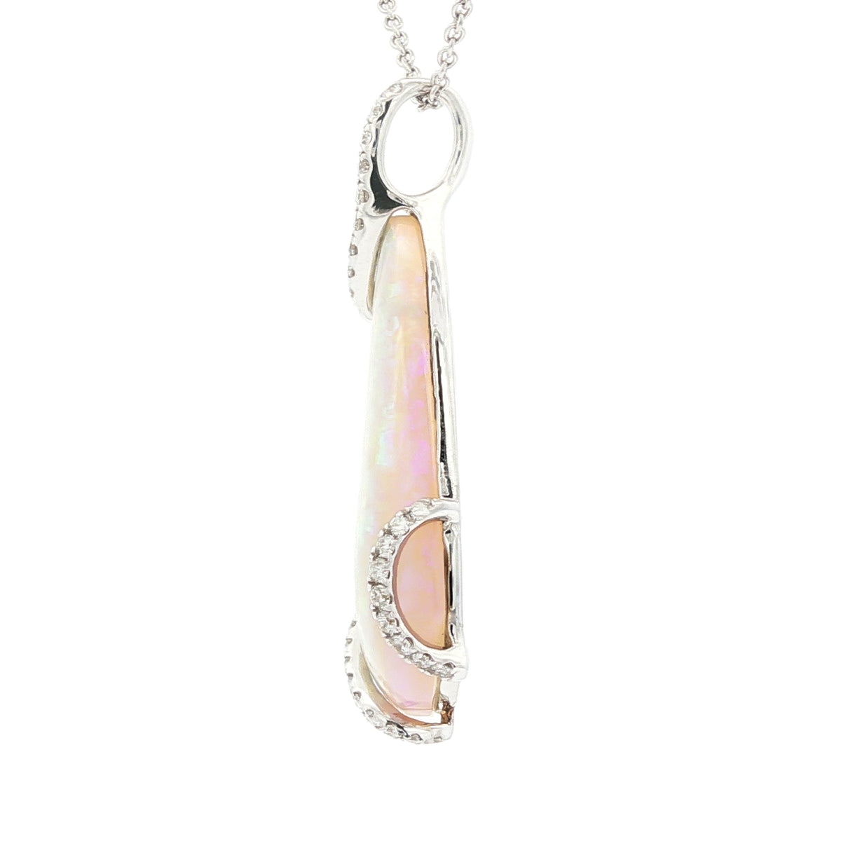 9.13 ct Opal & .36 ctw Diamond 18kt White Gold Pendant