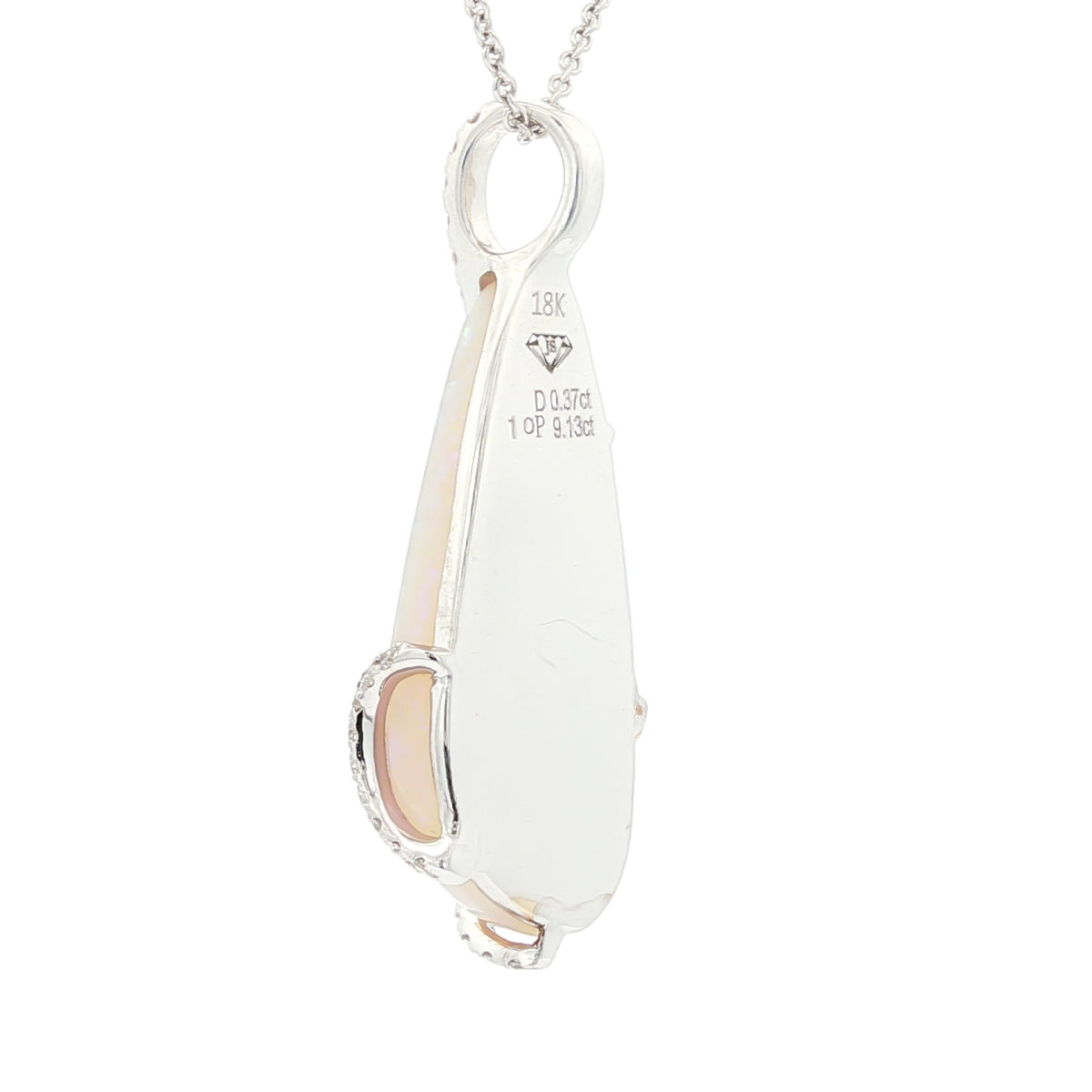 9.13 ct Opal & .36 ctw Diamond 18kt White Gold Pendant