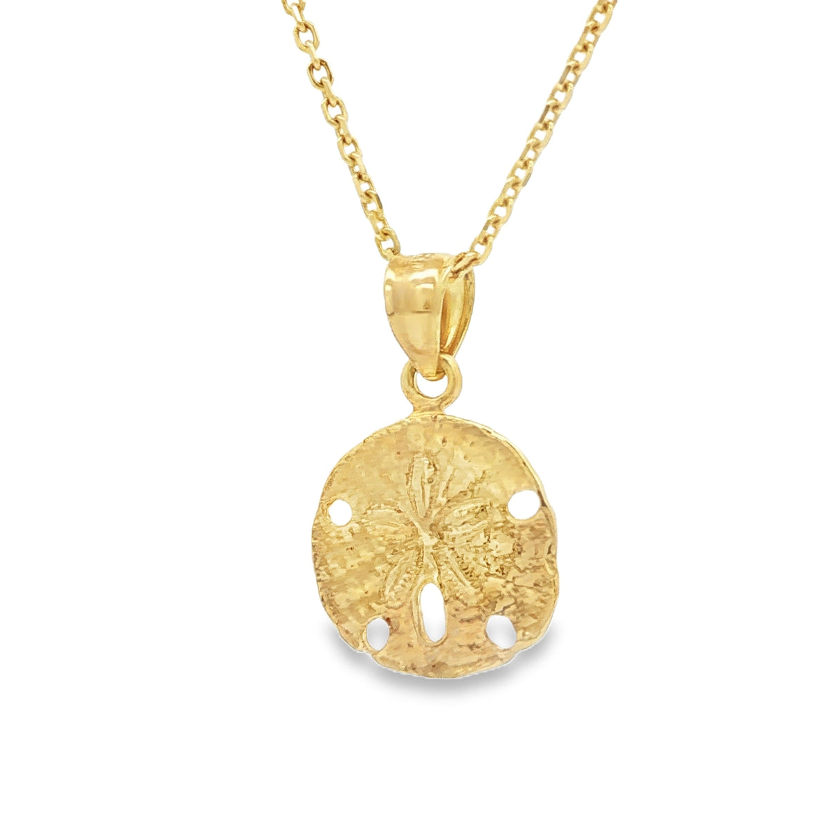 14kt Yellow Gold Small Polished Sand Dollar Pendant