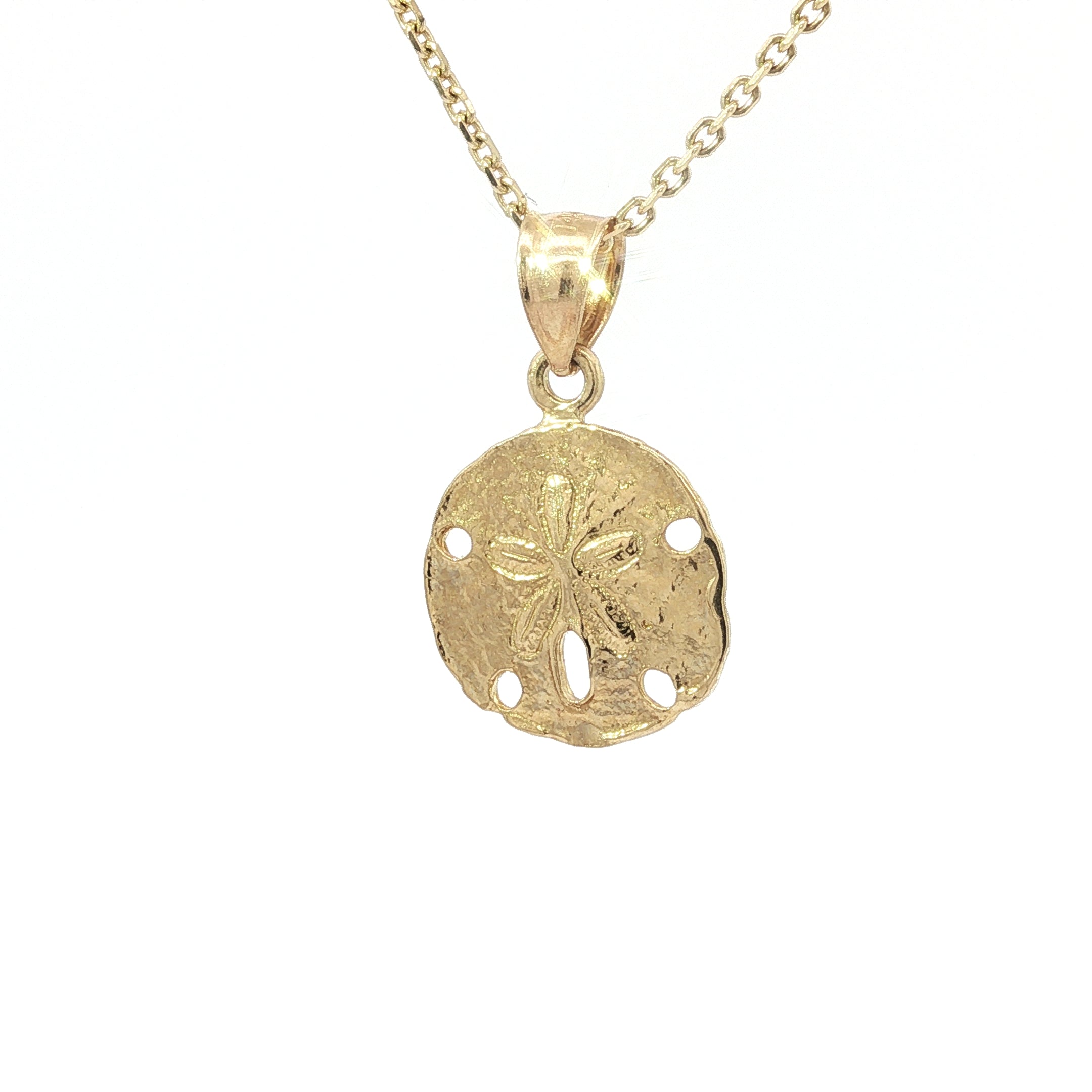 14kt Yellow Gold Tiny Sand Dollar Pendant