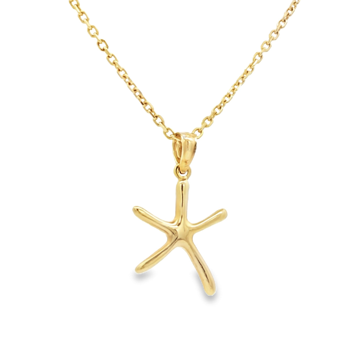 14kt Yellow Gold Tiny Polished Starfish Pendant