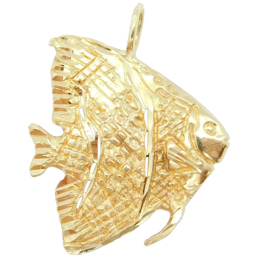 14kt Yellow Gold Discus Fish Pendant