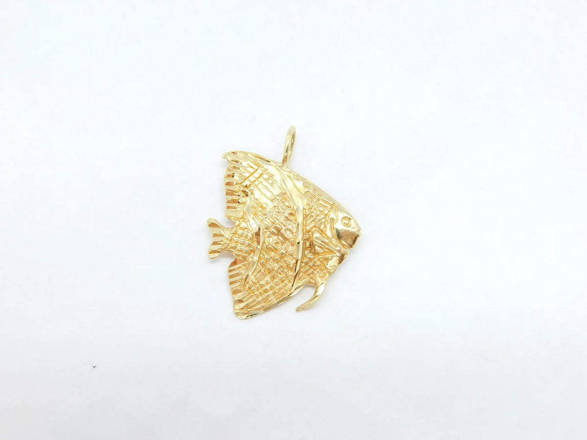 14kt Yellow Gold Discus Fish Pendant