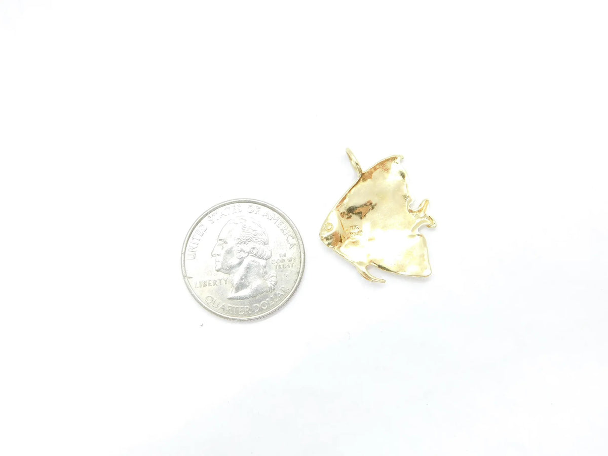 14kt Yellow Gold Discus Fish Pendant