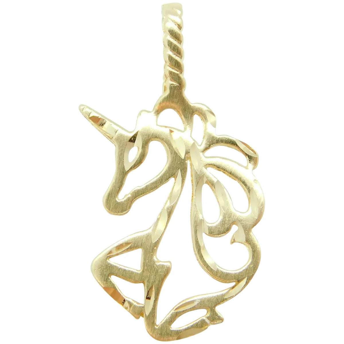14kt Yellow Gold Filigree Unicorn Pendant