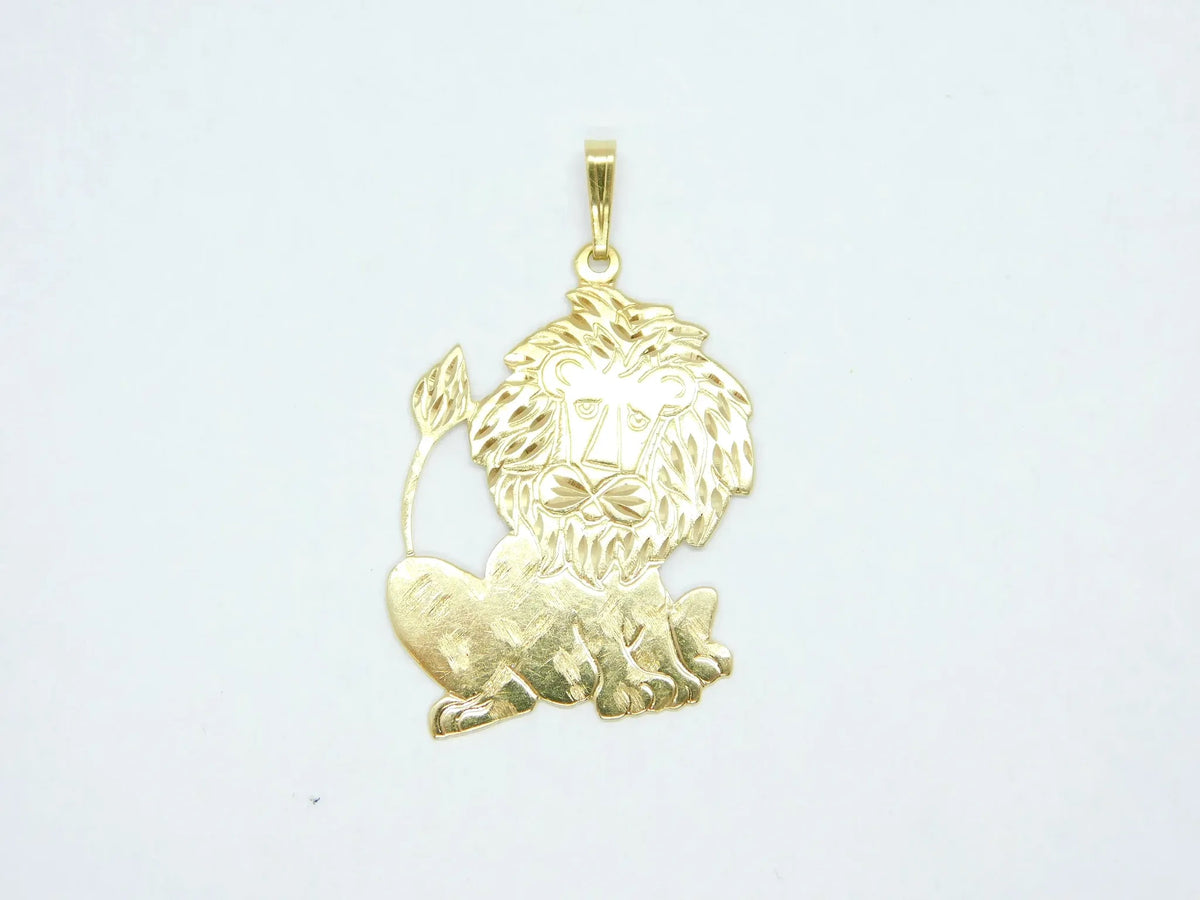 14kt Yellow Gold Big Lion Pendant