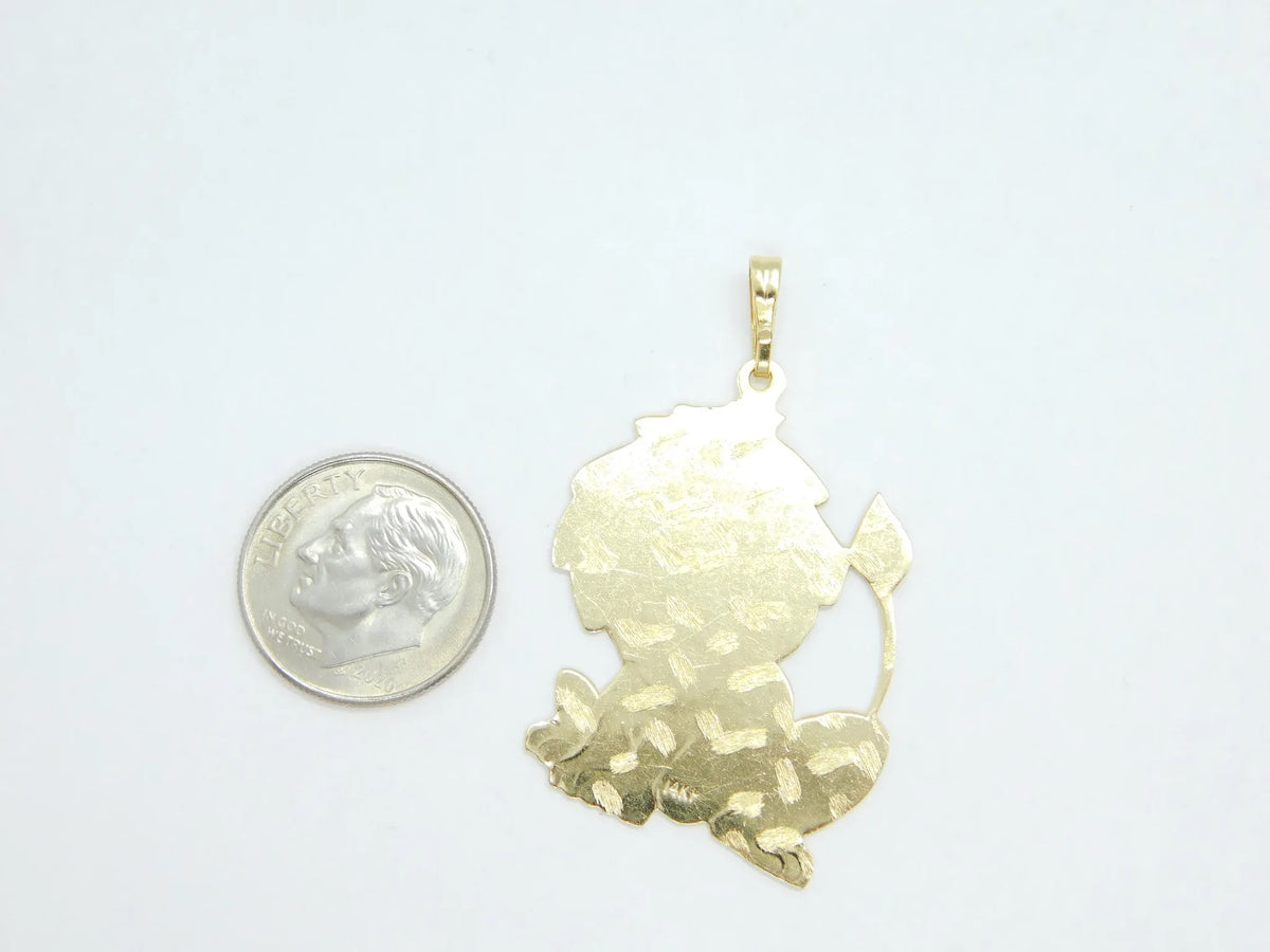 14kt Yellow Gold Big Lion Pendant