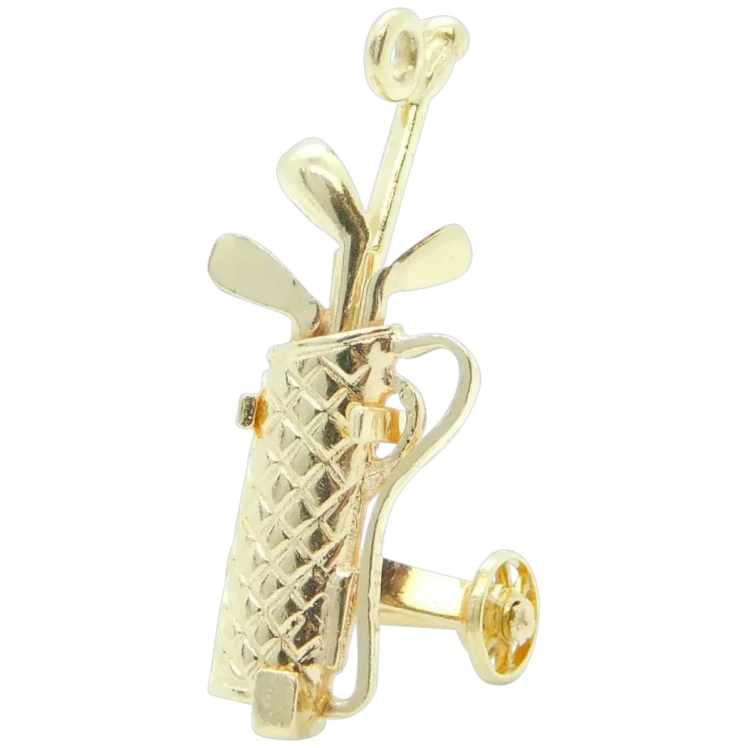 14kt Yellow Gold Golf Caddy, Bag and Clubs Charm