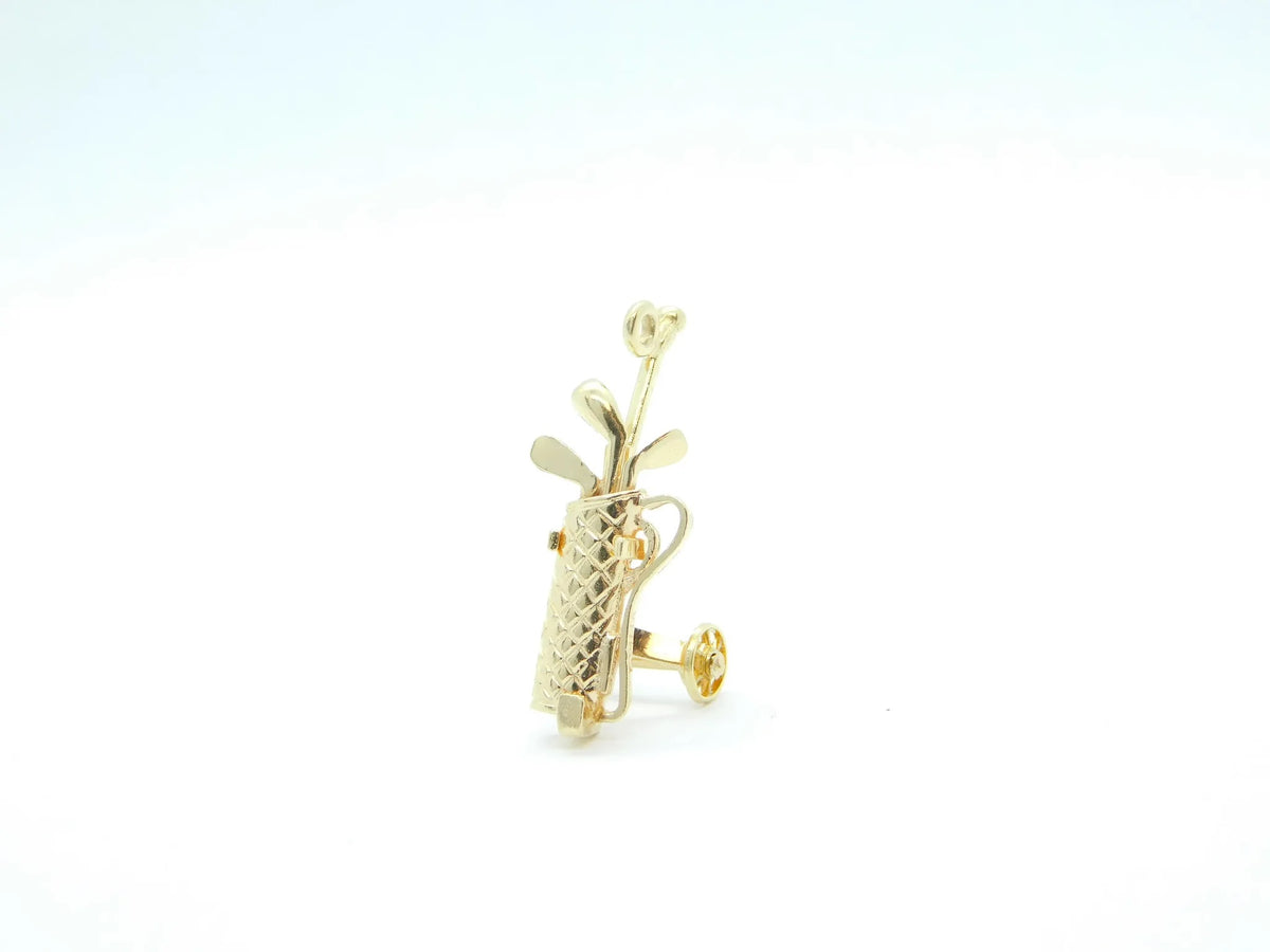 14kt Yellow Gold Golf Caddy, Bag and Clubs Charm