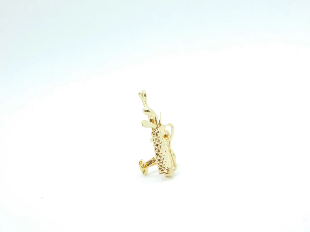 14kt Yellow Gold Golf Caddy, Bag and Clubs Charm