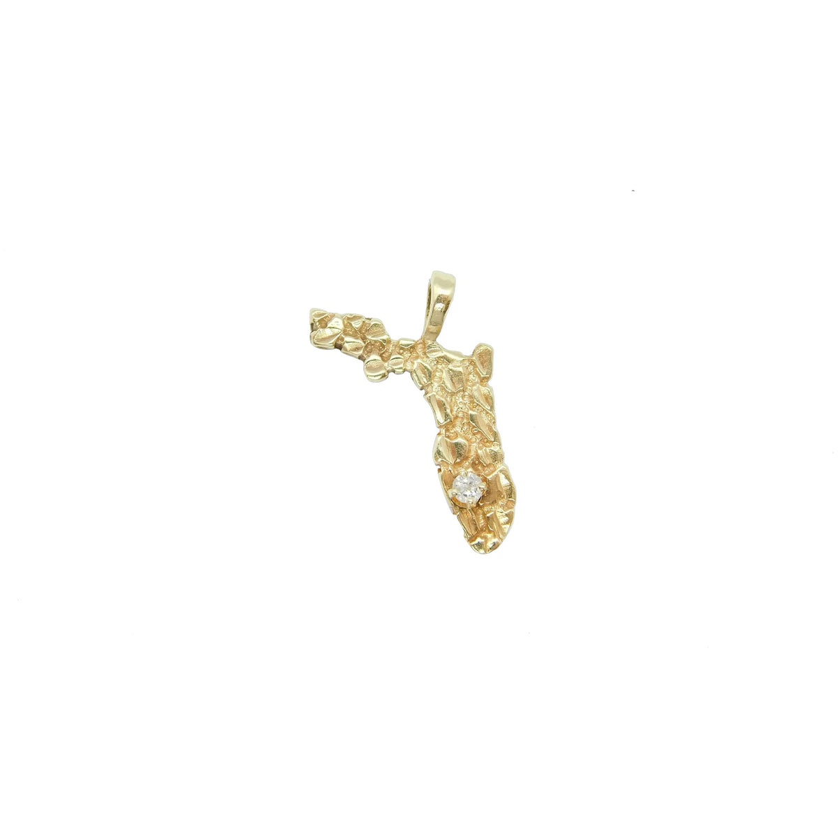 14kt Yellow Gold State of Florida with Diamond Accent Pendant / Charm