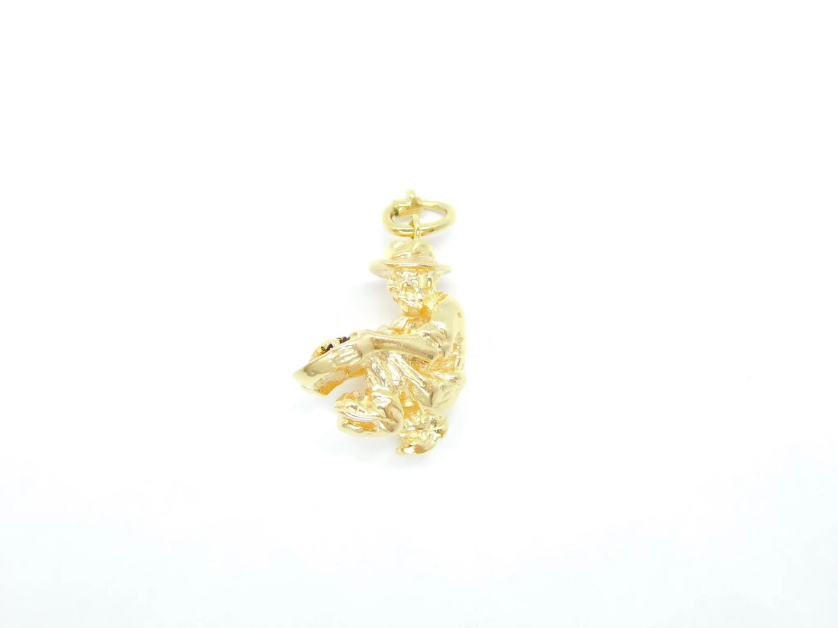 14kt Yellow Gold Prospector / Mining / Panning Man Charm