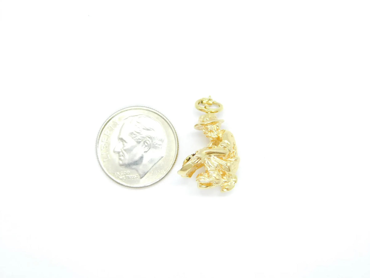 14kt Yellow Gold Prospector / Mining / Panning Man Charm
