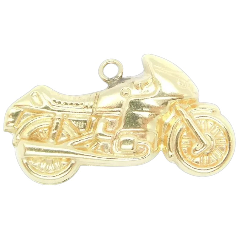 14kt Yellow Gold Racing Motorcycle Charm