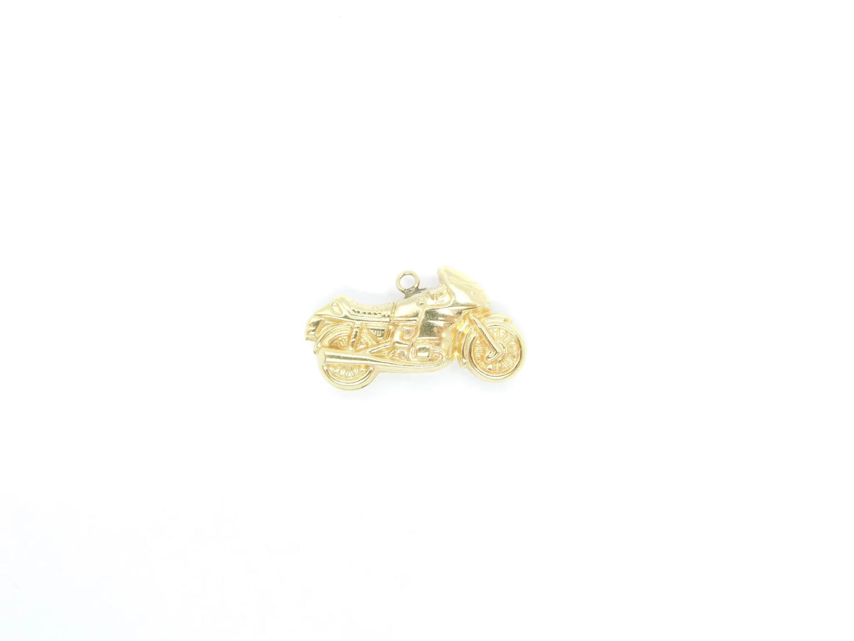 14kt Yellow Gold Racing Motorcycle Charm