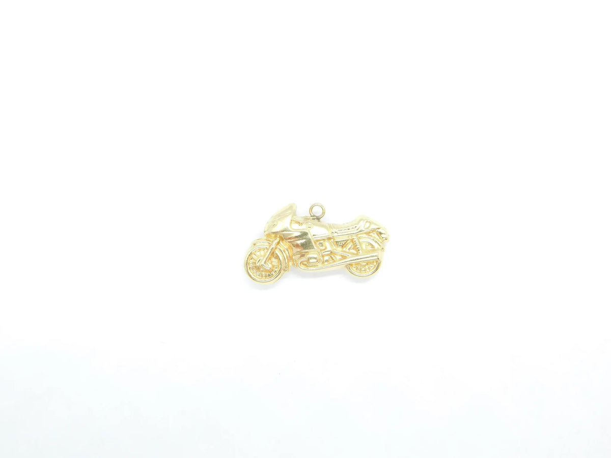 14kt Yellow Gold Racing Motorcycle Charm