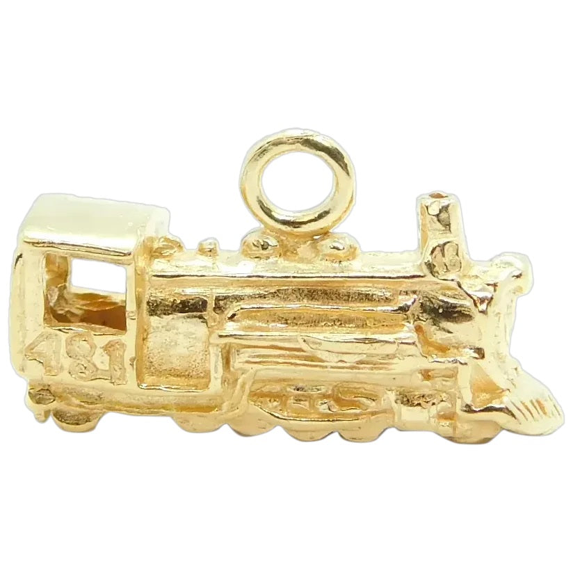 14kt Yellow Gold Train Locomotive Charm