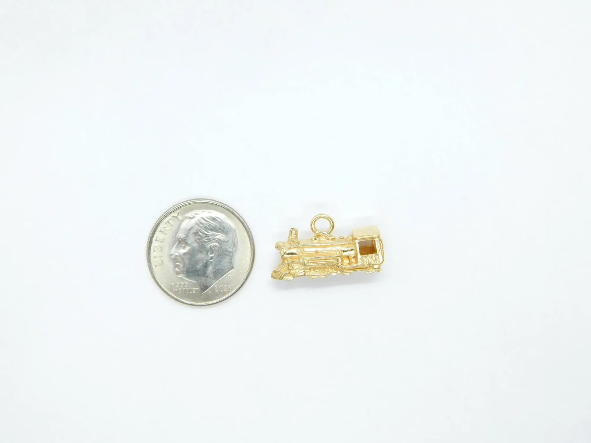 14kt Yellow Gold Train Locomotive Charm