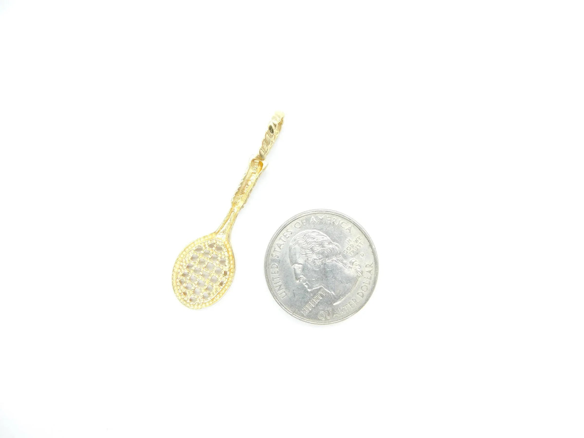 14kt Yellow Gold Tennis Racket Charm