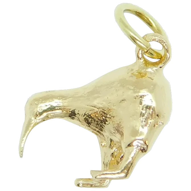14kt Yellow Gold Solid Kiwi Bird Charm