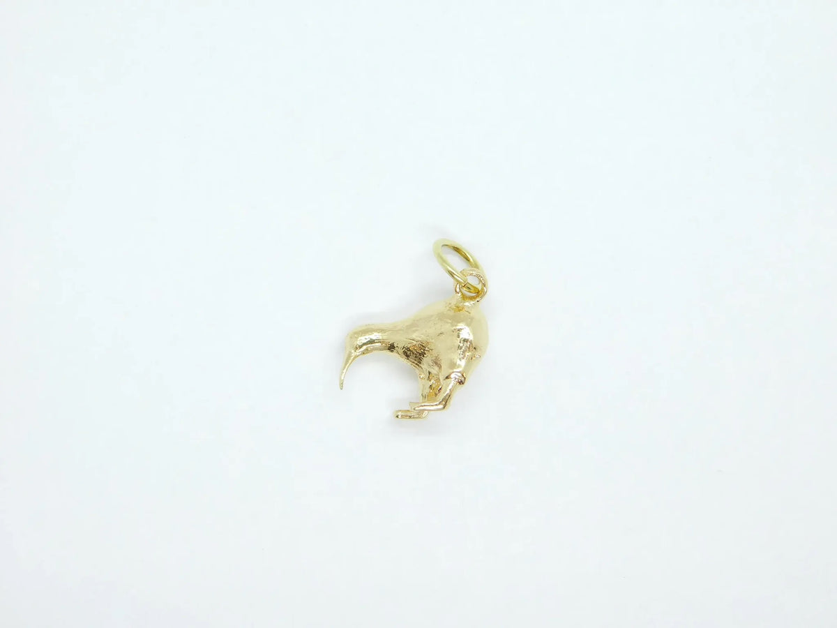 14kt Yellow Gold Solid Kiwi Bird Charm