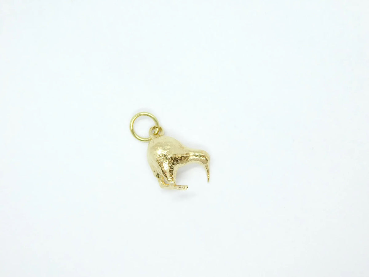 14kt Yellow Gold Solid Kiwi Bird Charm
