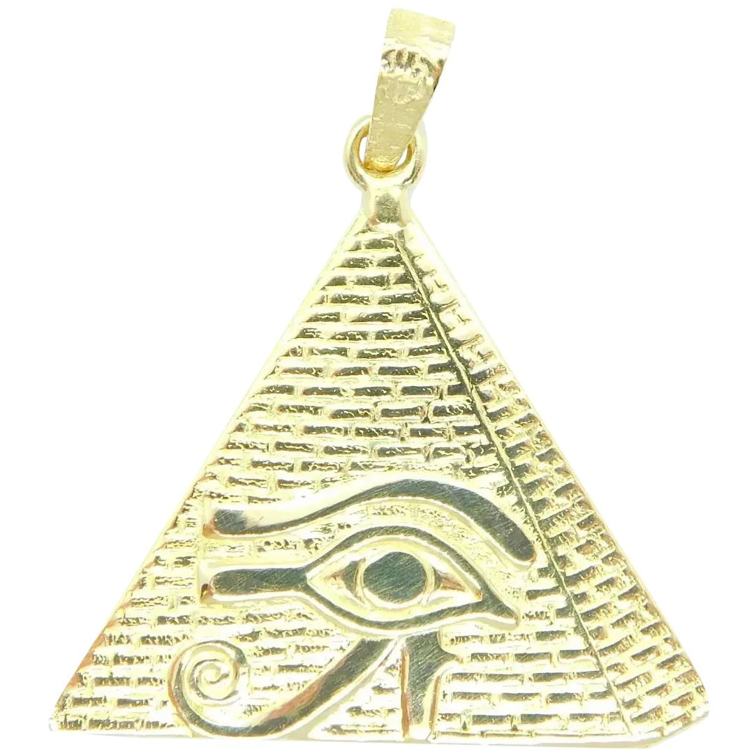 18kt Yellow Gold Eye of Horus Pyramid Pendant