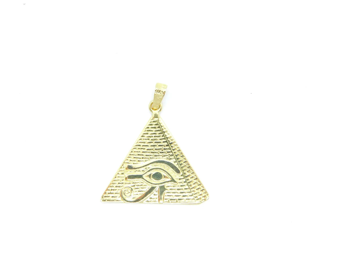18kt Yellow Gold Eye of Horus Pyramid Pendant