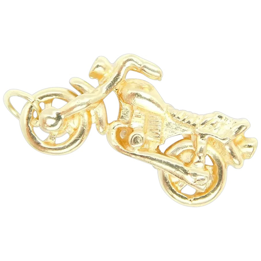 14kt Yellow Gold Motorcycle Pendant